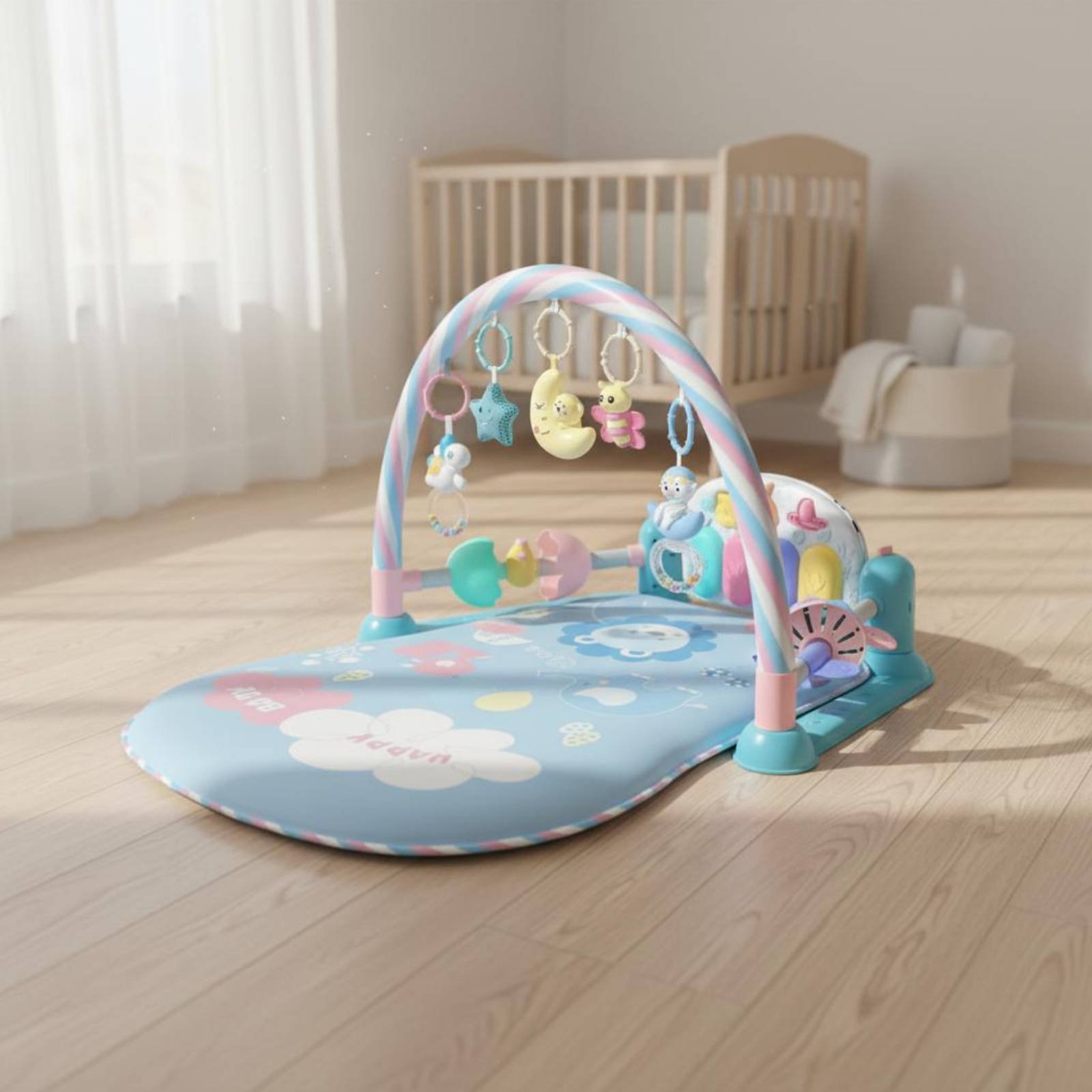 Baby Nursery Bed - Babybox met pianomuziekfunctie, muzikale babybed, opvouwbare