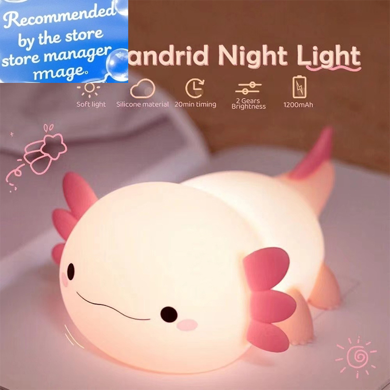 Baby Nursery Light - Schattig Axolotl-nachtlampje Siliconen slaaplamp voor de