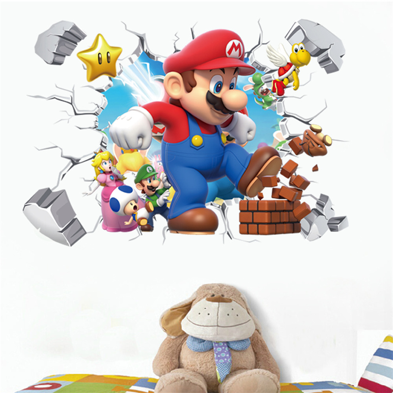 Baby Nursery Diy - 3D Cartoon Anime Game Characters Muursticker