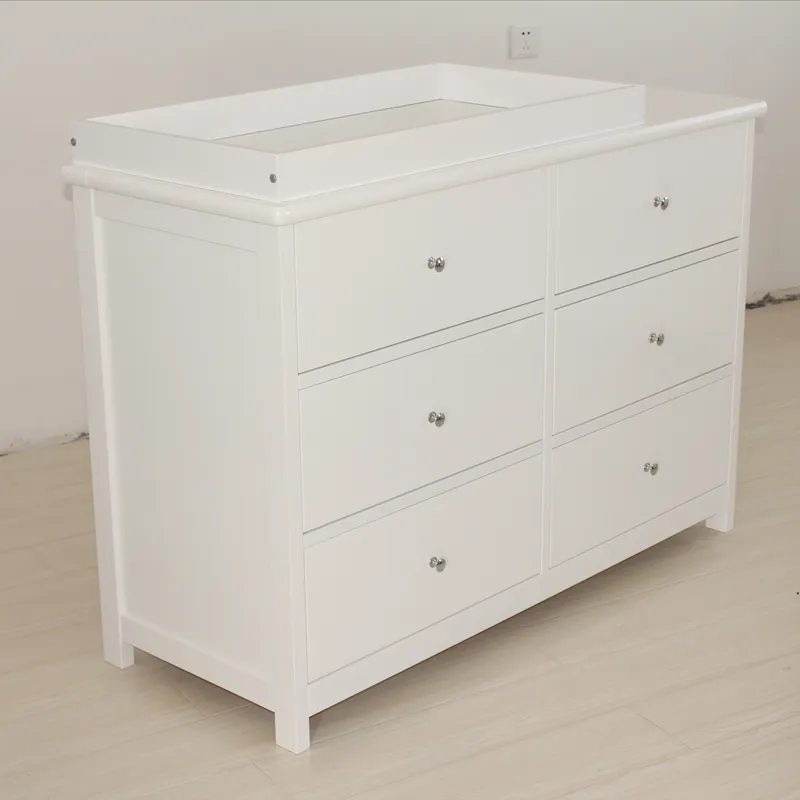 Baby Nursery Drawers - Witte baby opbergkast met 6 laden,