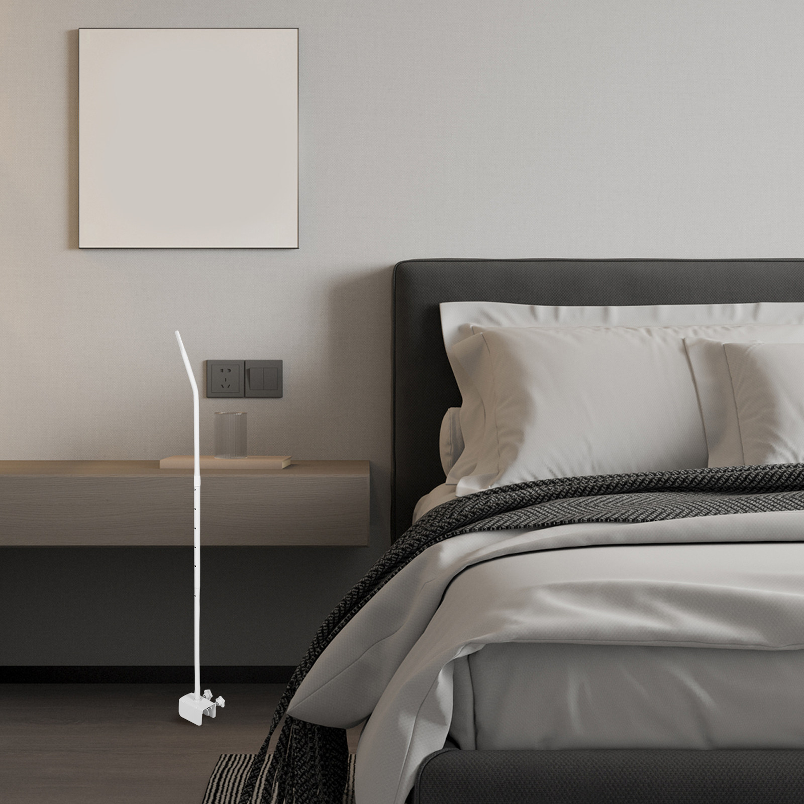 Baby Nursery Bed - Muggengaasstandaard, verstelbare kaphouder, wiegsteun, 16-buis klem,