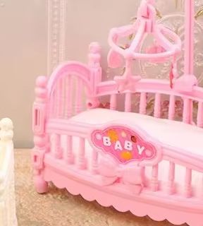 Baby Nursery Bed - 1:12 Poppenhuis Miniatuur Mini Babybed Wieg