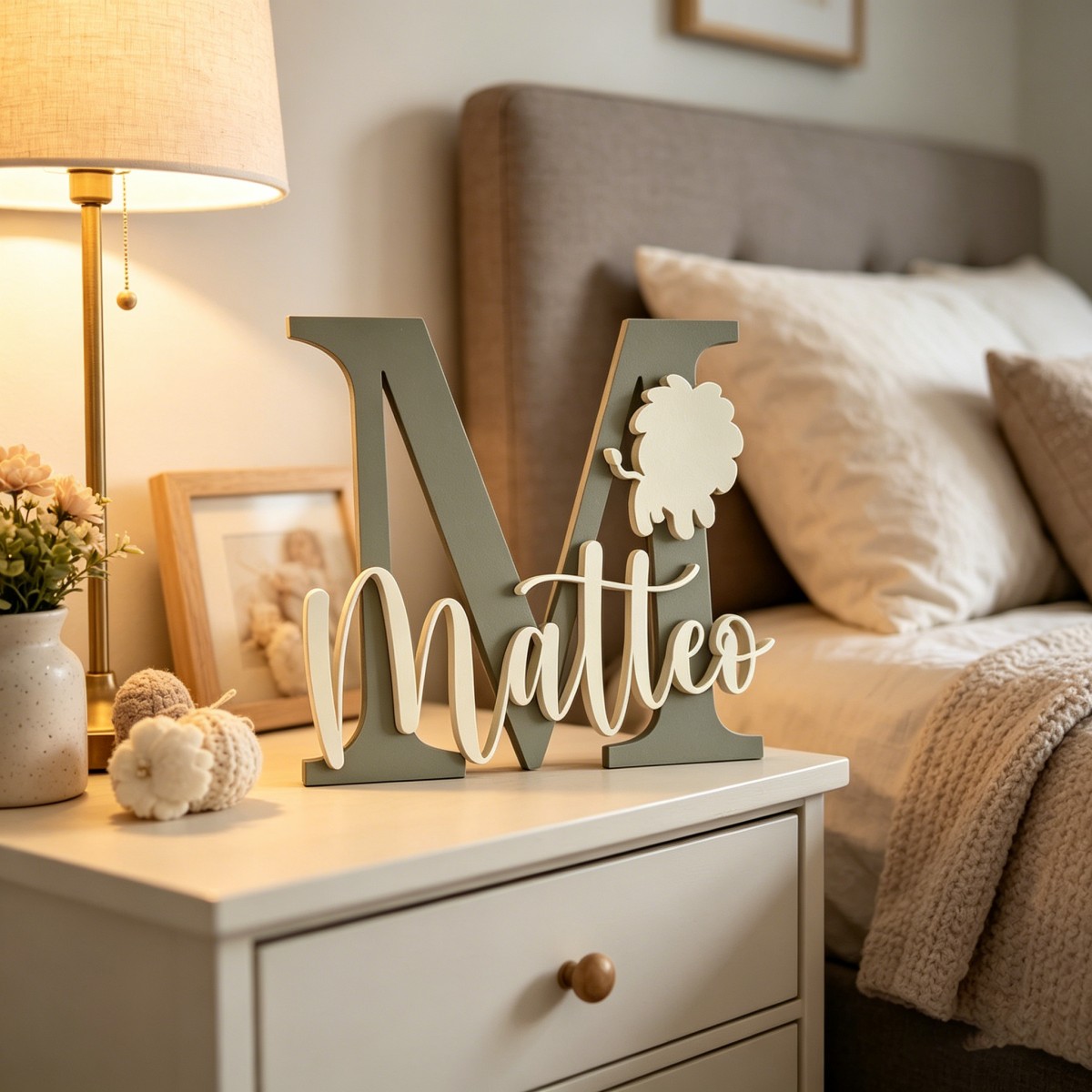 Baby Nursery Diy - 1Pc Aangepaste Leeuw Naam & Initial