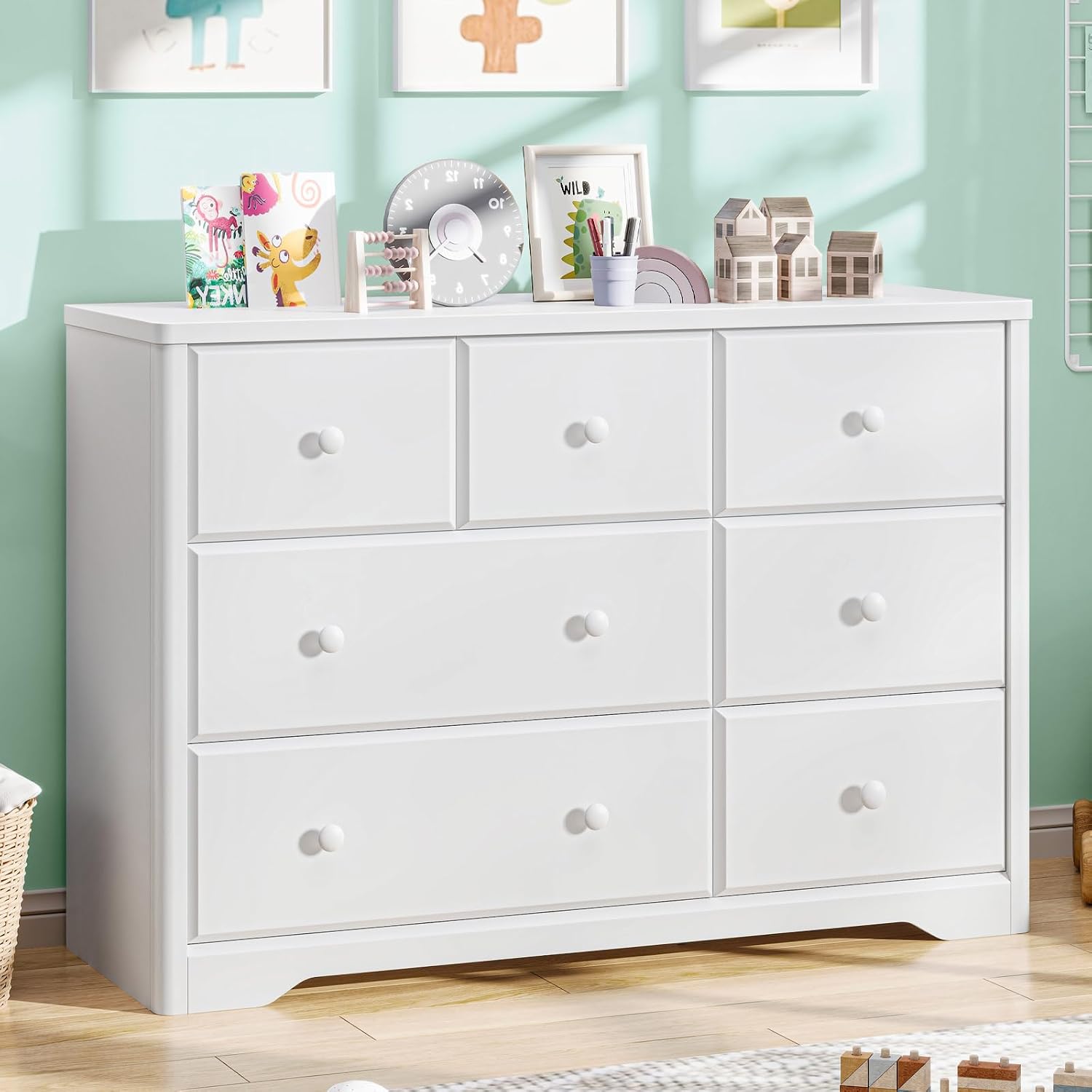 Baby Nursery Drawers - Kledingkast met 7 laden, kinderkamer opbergkast,