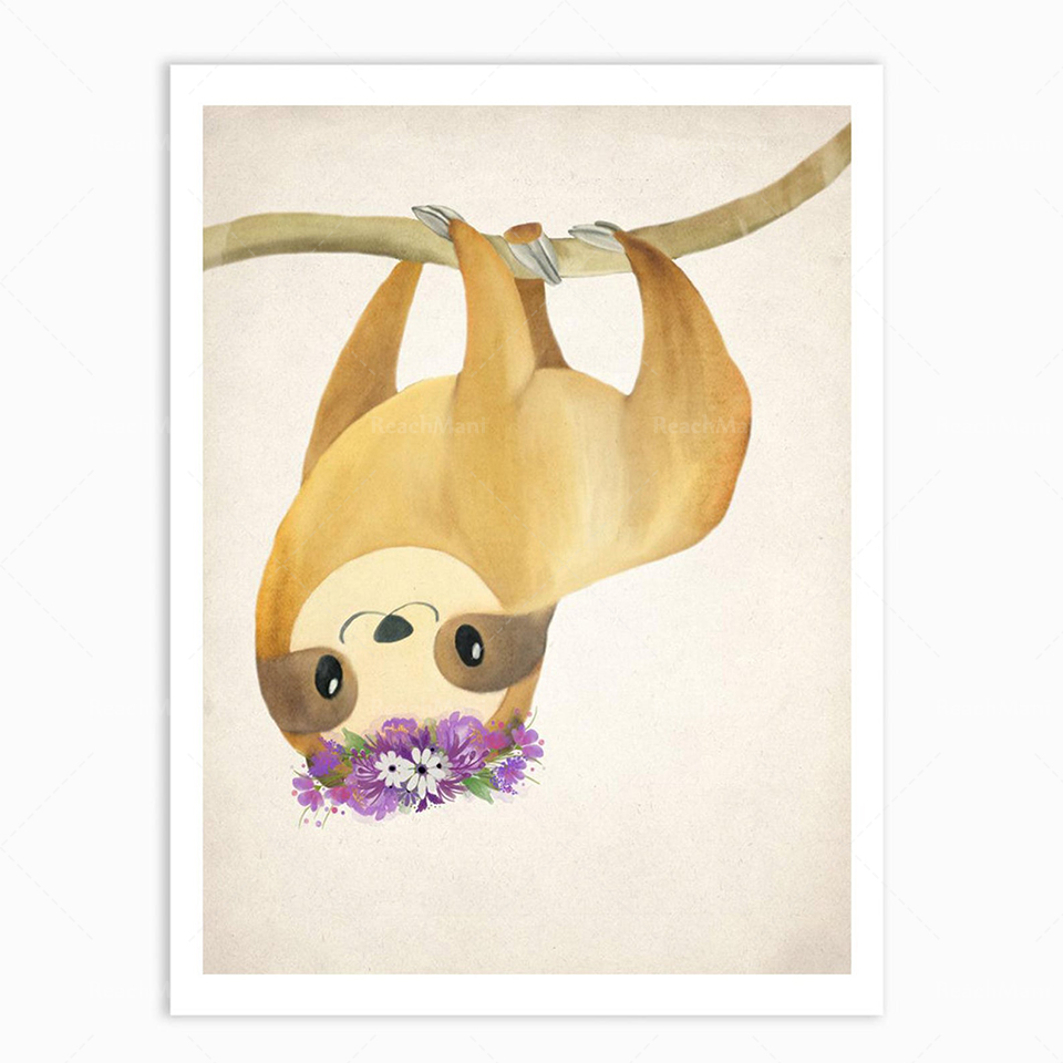 Een set van 2 luie prints, lui - Baby Nursery Animal Pictures recensie en prijs