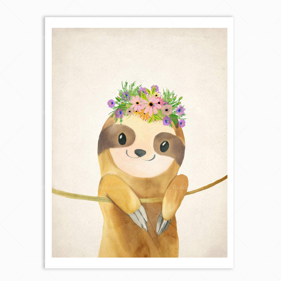 Een set van 2 luie prints, lui - Baby Nursery Animal Pictures recensie en prijs