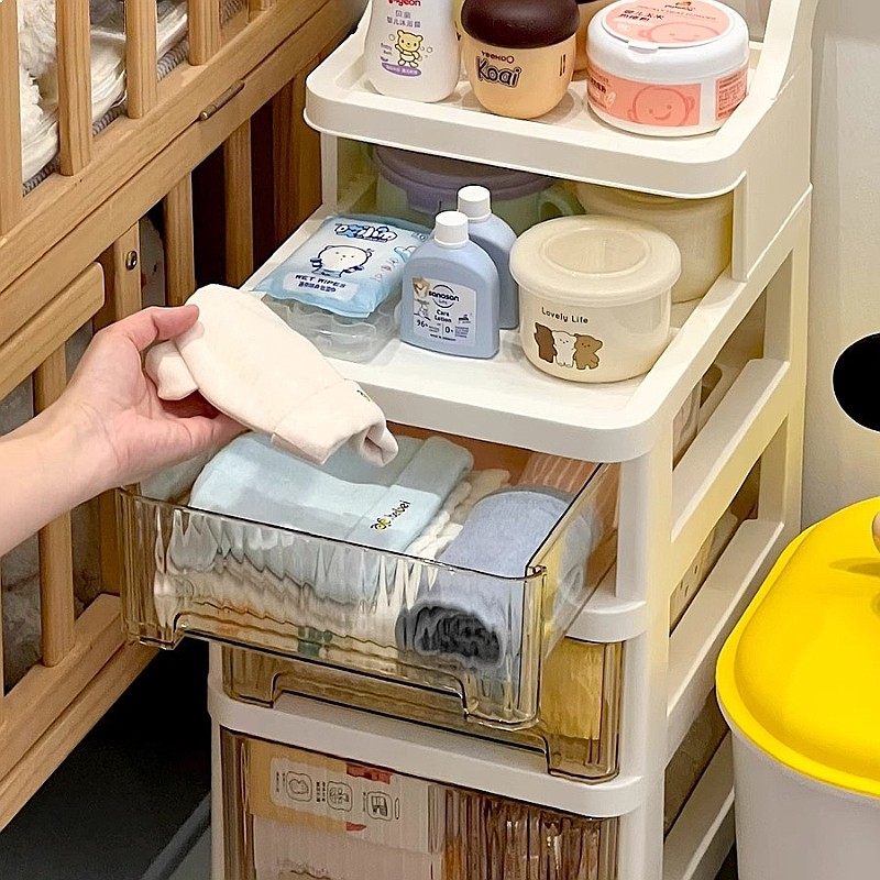 3-laags rollende opbergwagen,  - Baby Nursery Drawers recensie en prijs