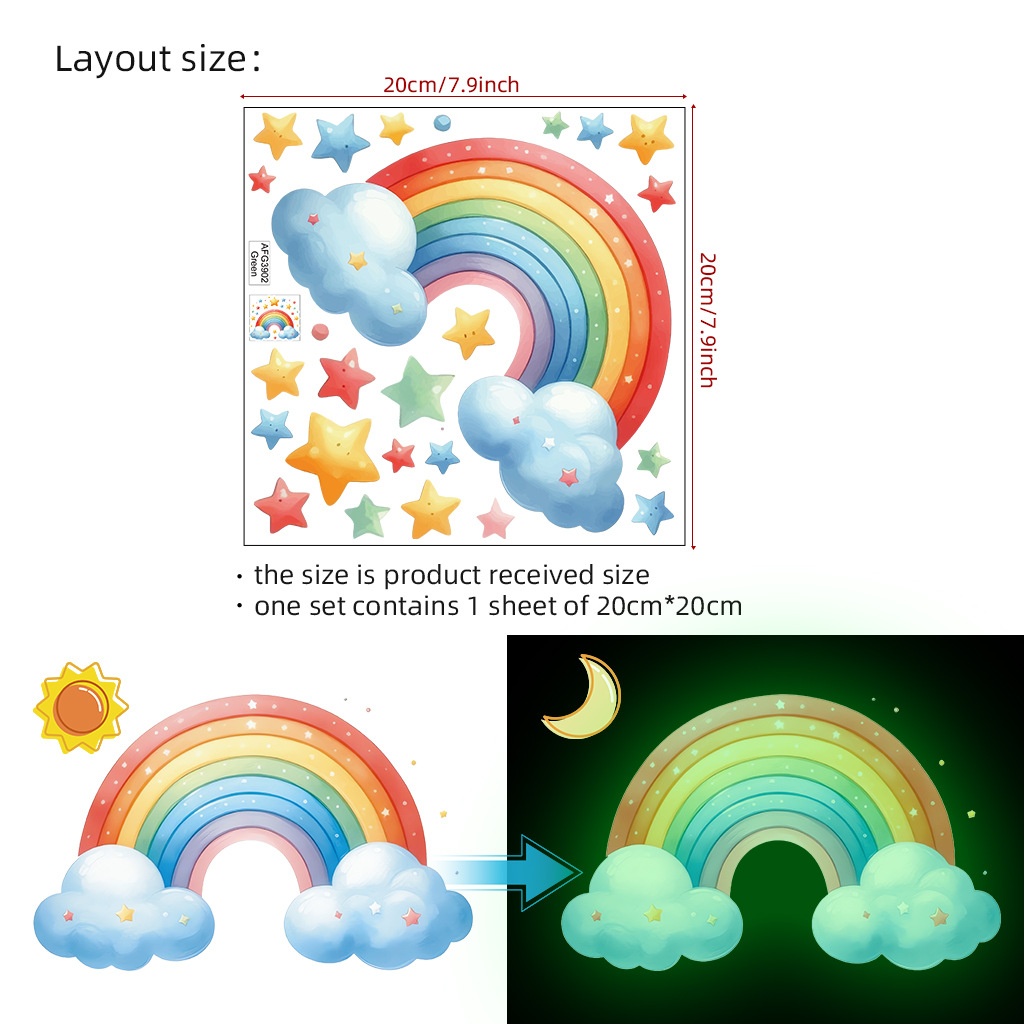 Cartoon regenboog lichtgevende - Baby Nursery Diy recensie en prijs