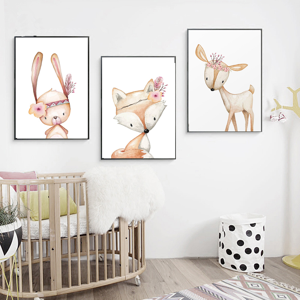 Cartoon Konijn Poster Vos Hert - Baby Nursery Animal Pictures recensie en prijs