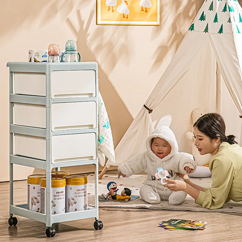 Crèmekleurige mobiele opbergwa - Baby Nursery Drawers recensie en prijs