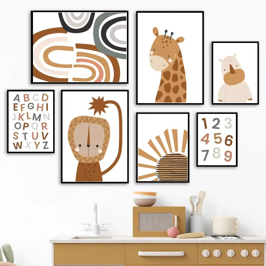 Regenboog Zon Leeuw Dinosaurus - Baby Nursery Animal Pictures recensie en prijs