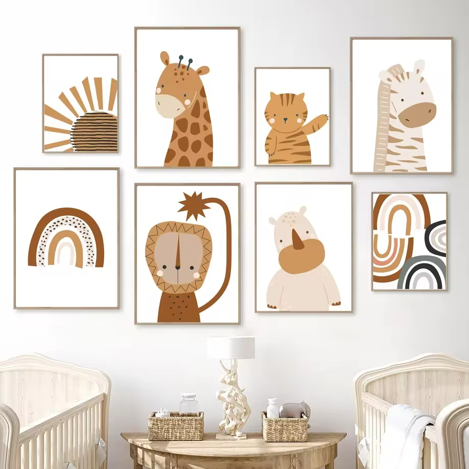 Regenboog Zon Leeuw Dinosaurus - Baby Nursery Animal Pictures recensie en prijs