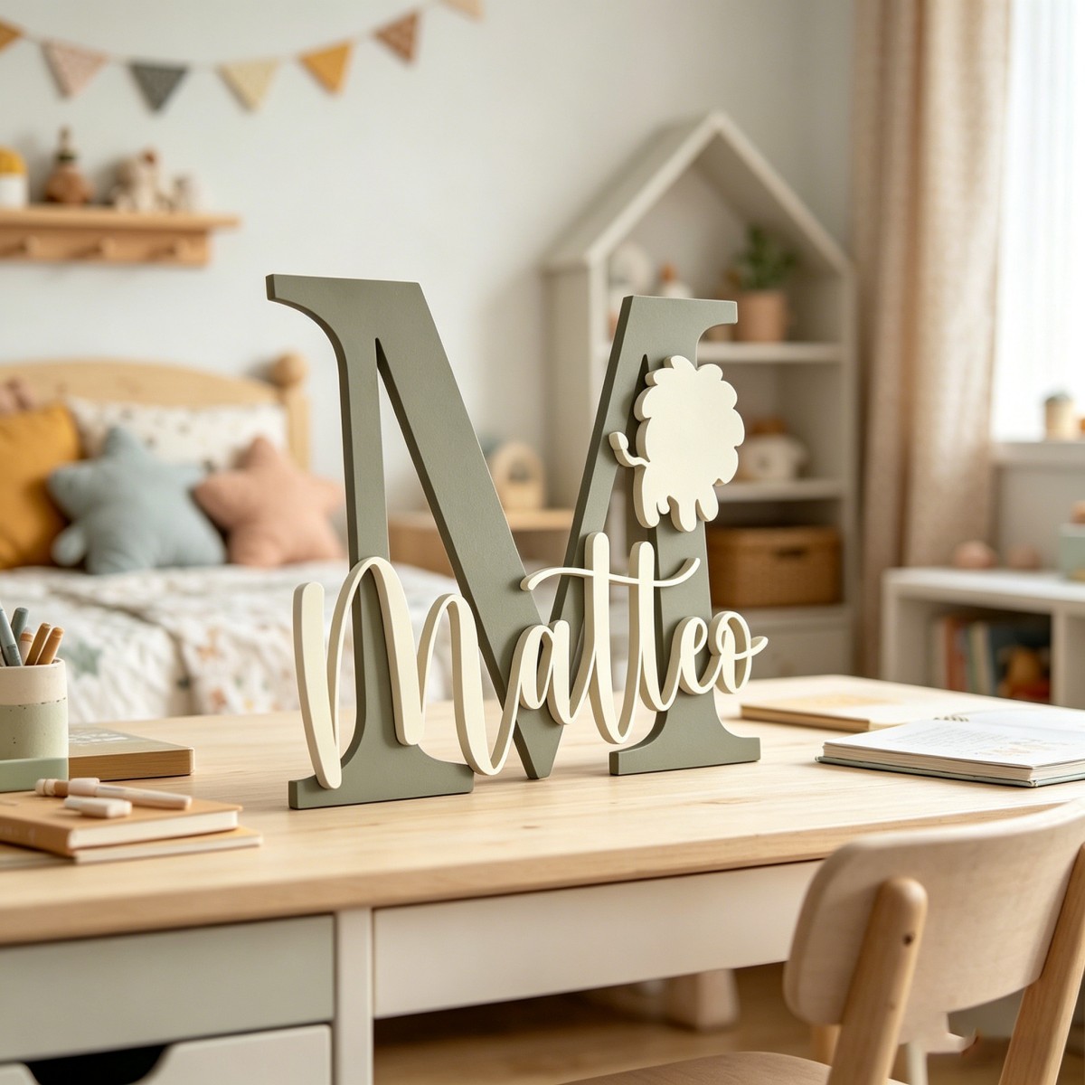 1Pc Aangepaste Leeuw Naam & In - Baby Nursery Diy recensie en prijs