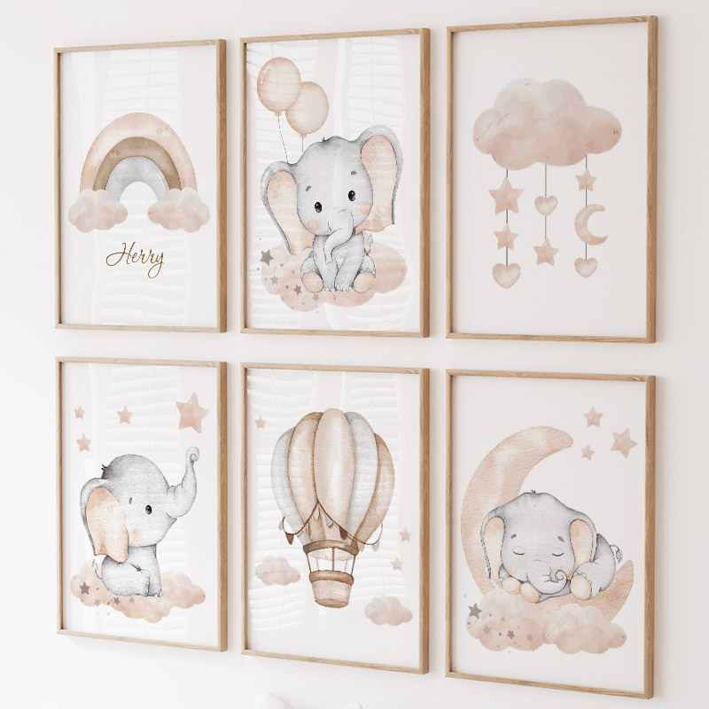 Leuke Olifant Hot Ballon Maan  - Baby Nursery Animal Pictures recensie en prijs