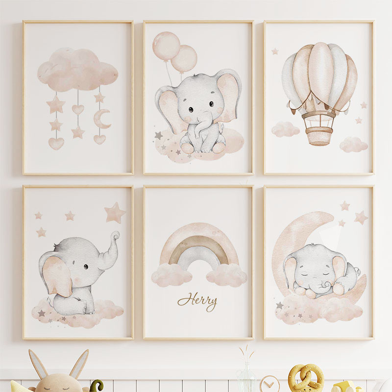 Leuke Olifant Hot Ballon Maan  - Baby Nursery Animal Pictures recensie en prijs