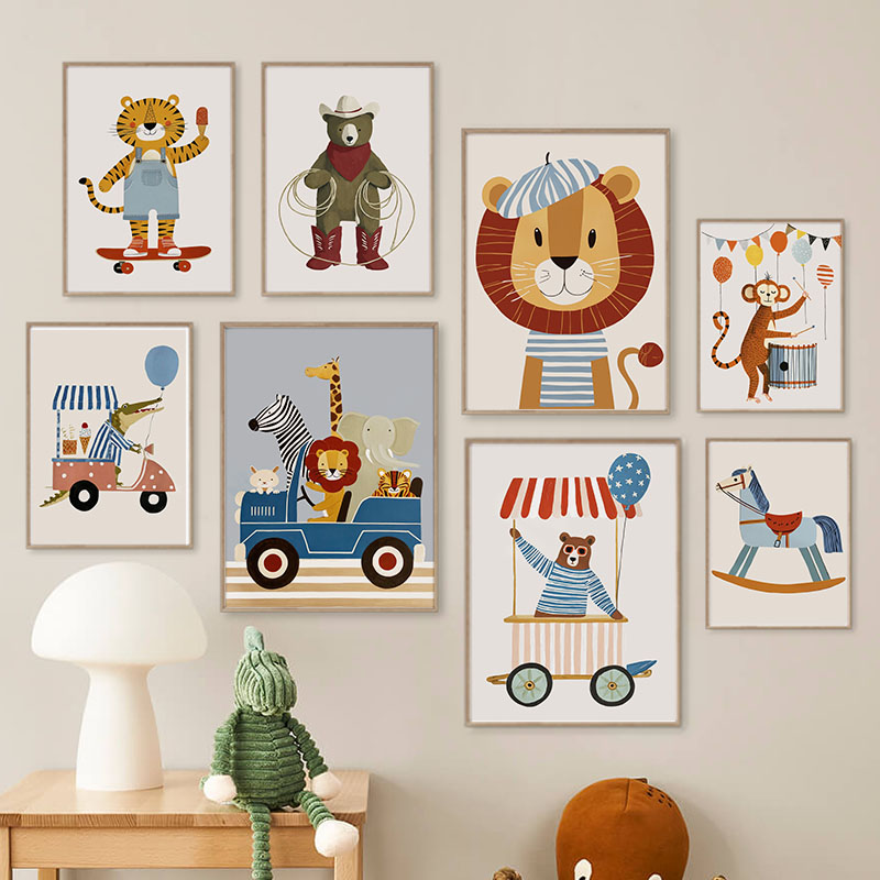 Grappige cartoon dieren auto b - Baby Nursery Animal Pictures recensie en prijs