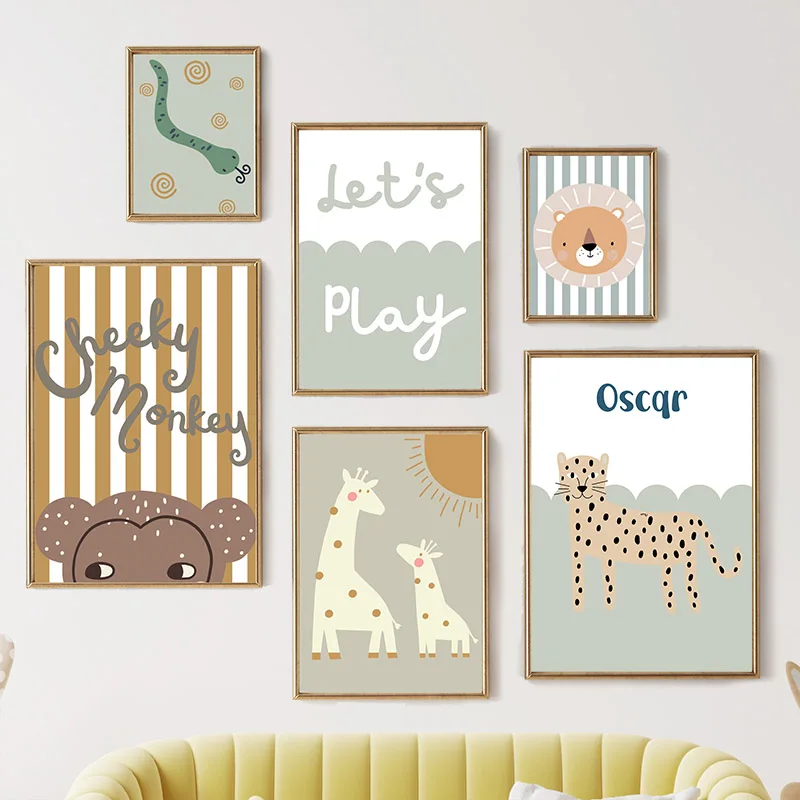 Cartoon Giraffe Luipaard Leeuw - Baby Nursery Animal Pictures recensie en prijs
