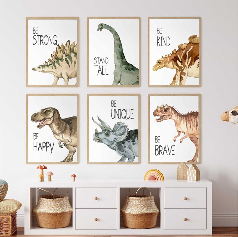 Aquarel Dinosaurus Poster Kind - Baby Nursery Animal Pictures recensie en prijs