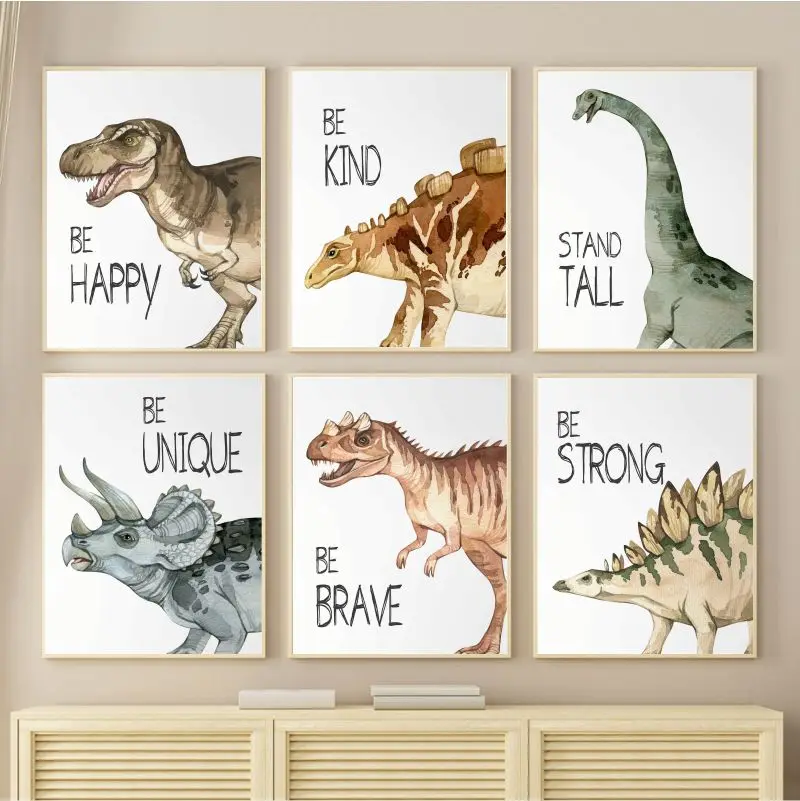 Aquarel Dinosaurus Poster Kind - Baby Nursery Animal Pictures recensie en prijs