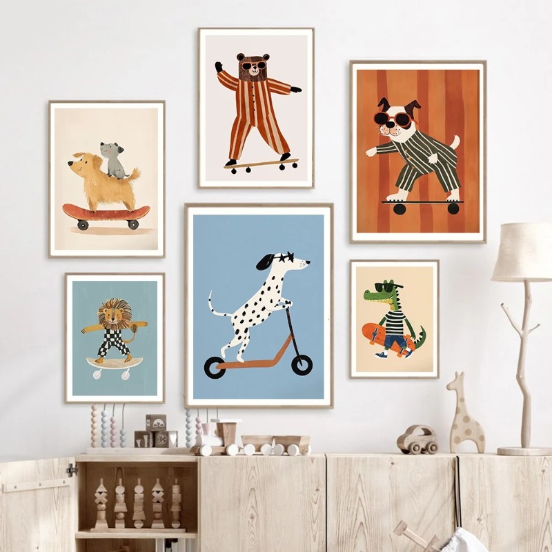 1pc frameloze grappige dieren  - Baby Nursery Animal Pictures recensie en prijs
