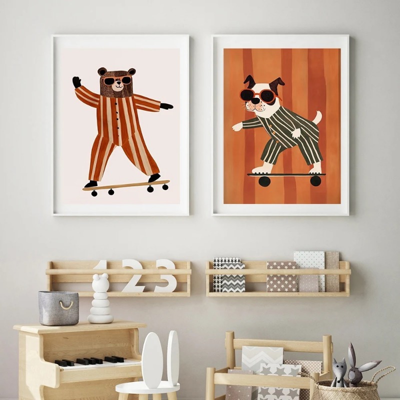 1pc frameloze grappige dieren  - Baby Nursery Animal Pictures recensie en prijs