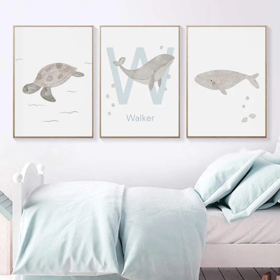 Aangepaste naam walvis octopus - Baby Nursery Animal Pictures recensie en prijs